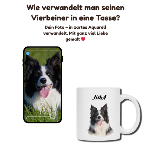 Aquarell Vierbeiner Tasse