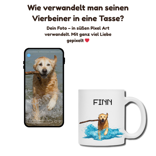 Pixel-Art Vierbeiner Tasse